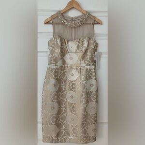 Maggy London gold cocktail dress, size 6